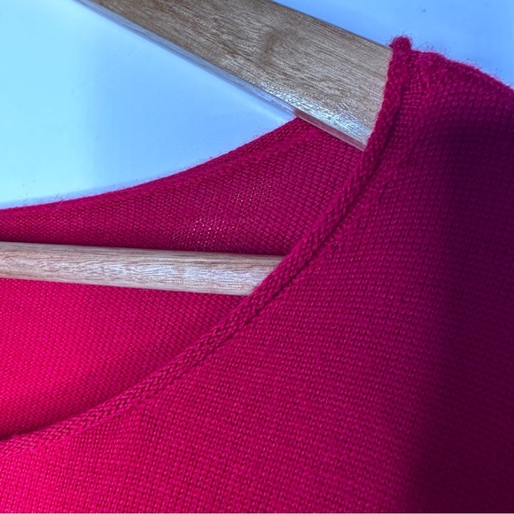 Eileen Fisher Cherry Red 100% Merino Wool Sweater Tunic Size XL - Picture 2 of 10